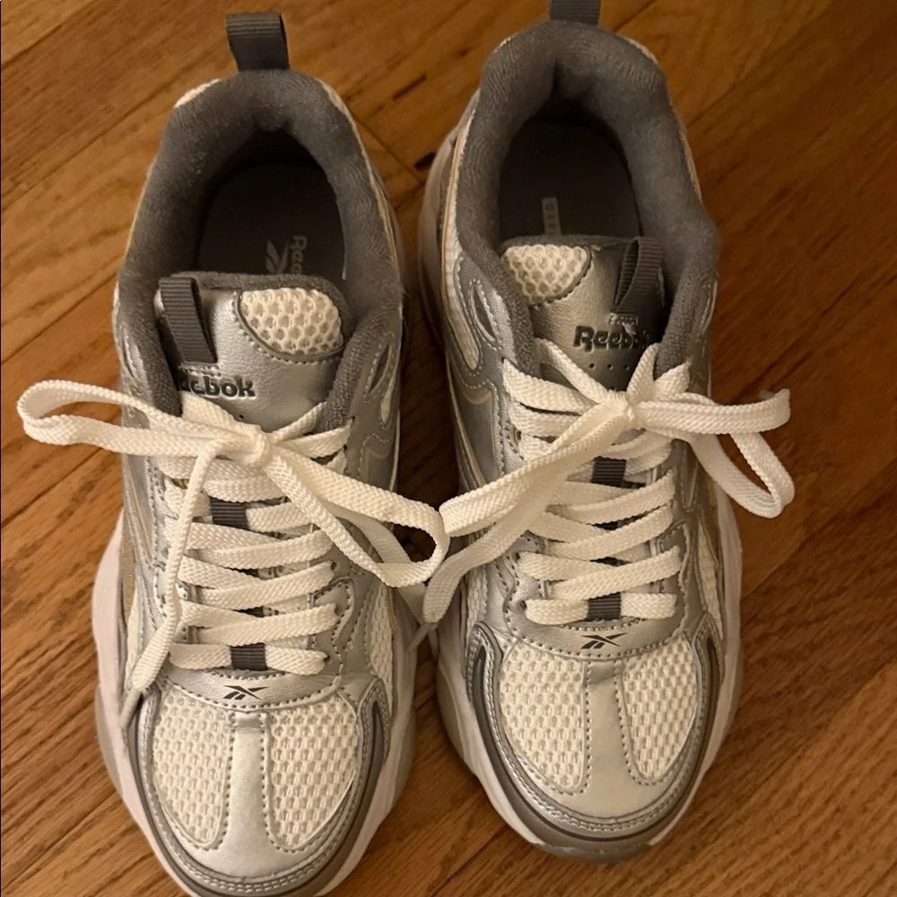 Reebok Classic White and Silver Sneakers - Picture 3 of 4